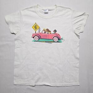 Curves Road Trip Shirt Gildan Ultra Cotton Womens White  L Fitness Graphic Tee
